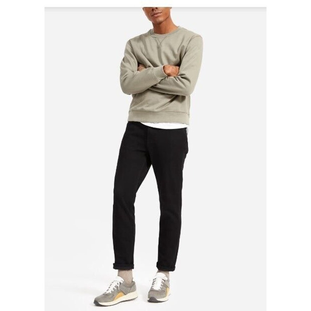 Everlane Mens Jeans 29 x 30 Black Denim Uniform Relaxed Straight Organic Cotton